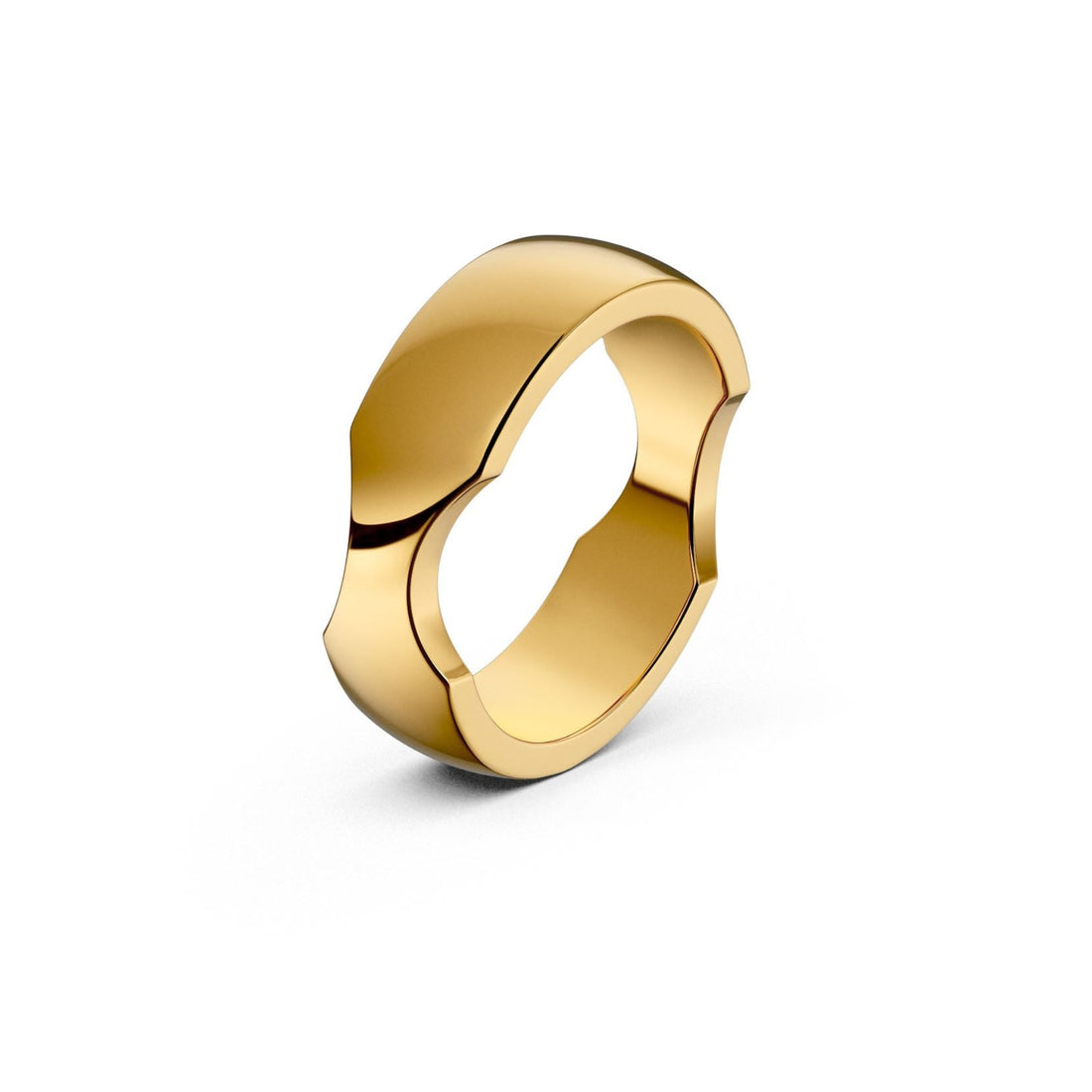 Yellow Gold Slice Ring Wedding Band 