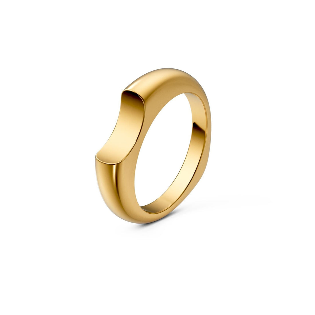 Yellow Gold Crescent Ring