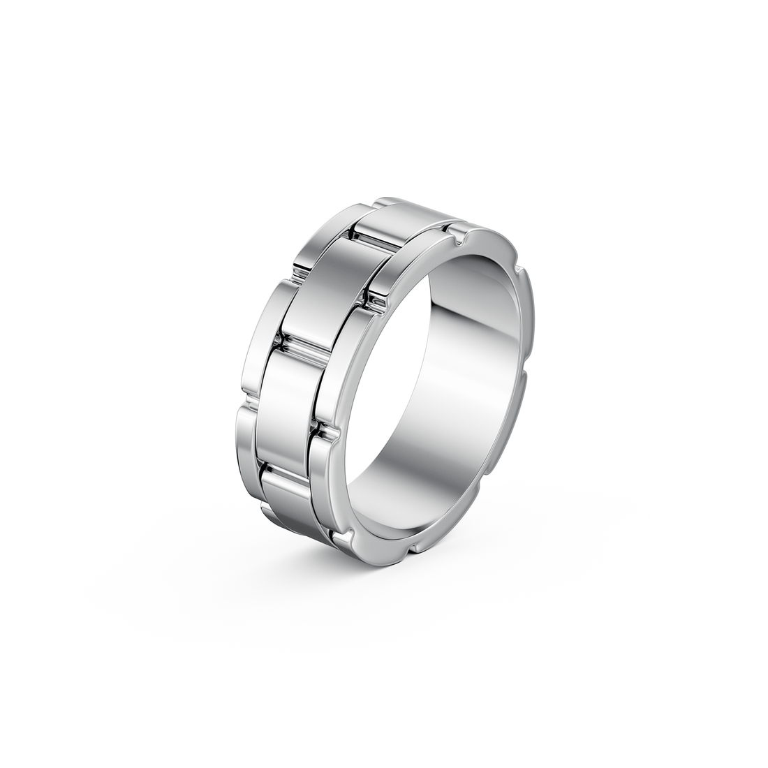 Platinum Men's Link Ring