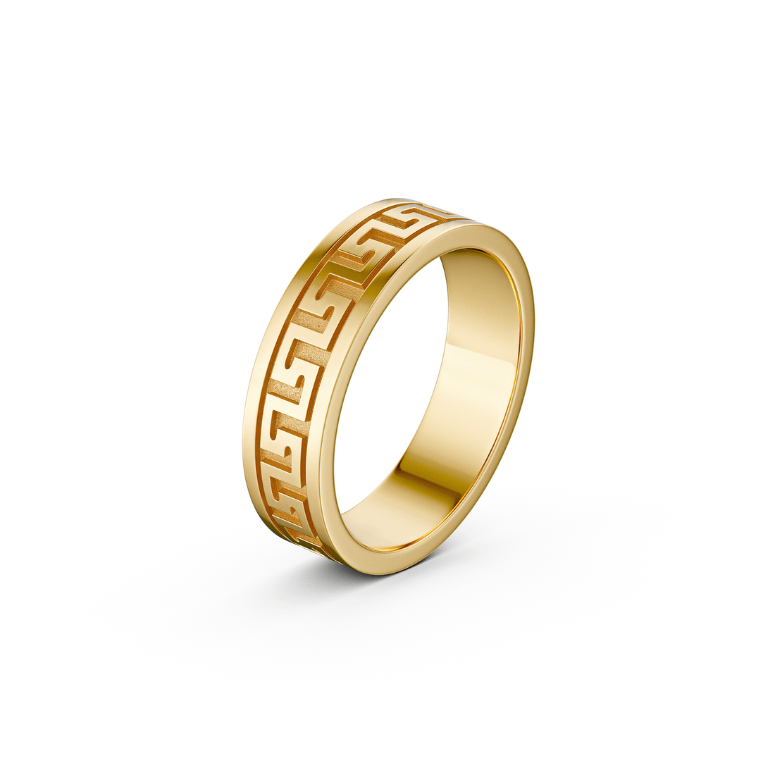 Yellow Gold Greek Key Band Ring